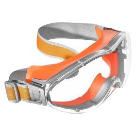 Safety Glasses, Anti-Fog and Scratch-Resistant Clear Lens, Over Eyeglasses Safety Goggles with Adjustable Elastic Headband