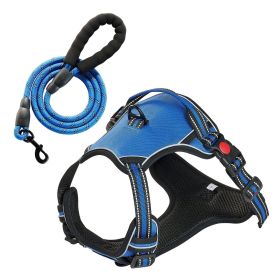 Dog Harness for Large Dogs, No Pull Adjustable Dog Vest Pet Harness, with 5ft Leash, Handle, Metal Rings, Buckles