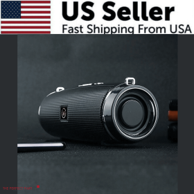 Bluetooth 5.1 Speaker Wireless Waterproof Outdoor Stereo LOUD Bass USB/TF Strap (Speaker Color: Black)
